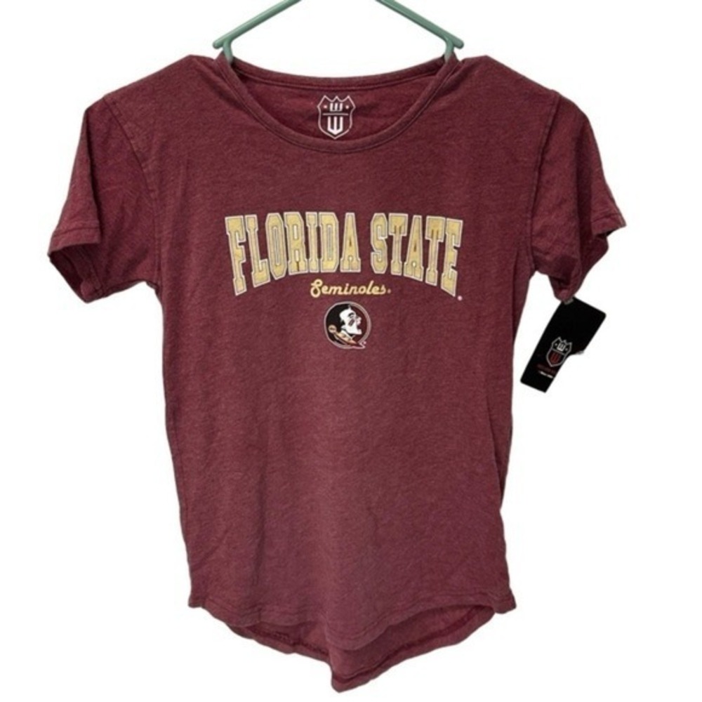 Wes and Willy Florida State‎ Girls XL (14) Maroon Seminoles T-Shirt Gold Text
